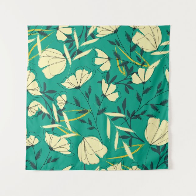 Tapiz Bright tropical seamless pattern with leaves and p (Anverso)