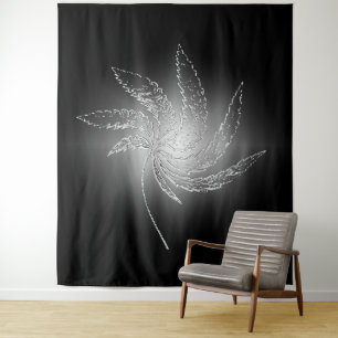 Tapiz Brillante luz de luna a través de una hoja......