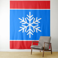 Brillante Rojo Azul franjas nórdicas de nieve blan