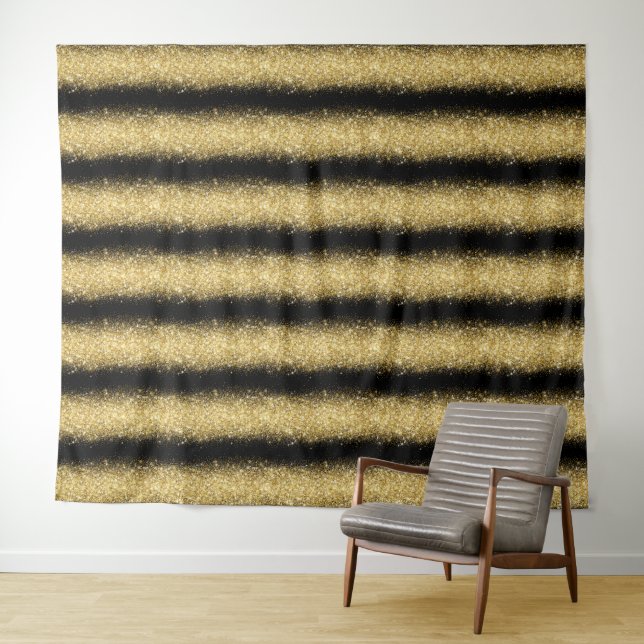 Tapiz Brillo de Oro Negro de Lujo (In situ (horizontal))