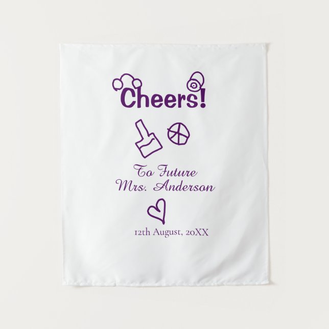 Tapiz Brindis a futura Sra. agregar nombre de la novia d (Anverso)