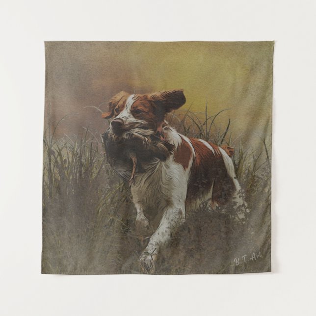 Tapiz Brittany spaniel Ceramic Tile Beberas (Anverso)