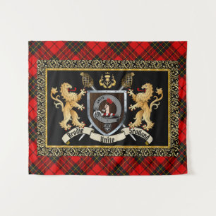 Tapiz Brodie Clan Badge & Motto con Leones 