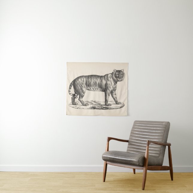 Tapiz Brodtmann Tiger Sketch (In situ (horizontal))