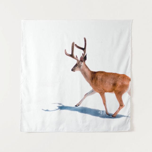 TAPIZ BROWN DEER ON WHITE BACKGROUND (Anverso)