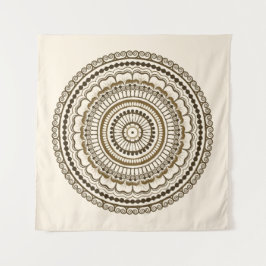 Tapiz Brown Earth Tones Henna Mandala