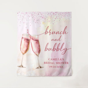 Tapiz Brunch de champán rosa y ducha nupcial burbujeante