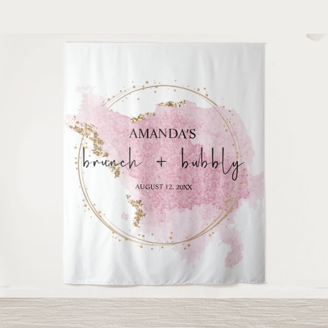 Tapiz Brunch de oro rosado de Rubor y fondo fotográfico  (Anverso)