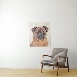 Tapiz Bruselas Griffon Smooth Painting Original Dog Art