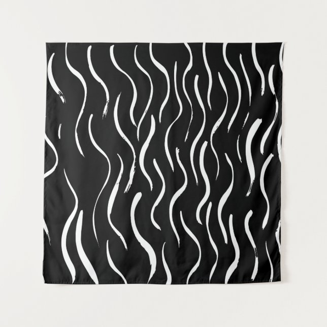 Tapiz Brush grunge pattern. White and black.abstract,art (Anverso)