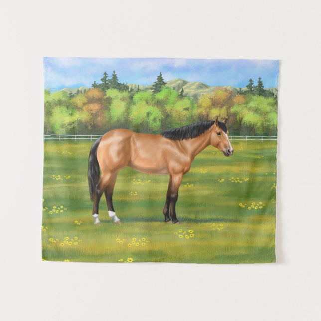 Tapiz Buckskin Dun Quarter Horse (Anverso (horizontal))