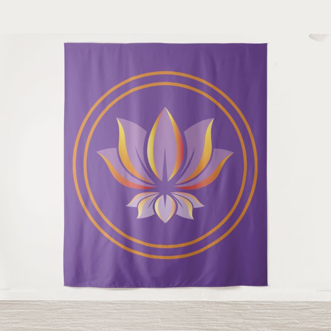 Tapiz Budismo de flores de Lotus Espiritualidad Zen  (Anverso)