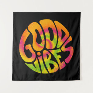Tapiz Buena cita de vibraciones. Tipo de letra psicodéli