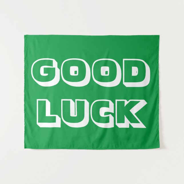 Tapiz Buena suerte, blanco verde (Anverso (horizontal))