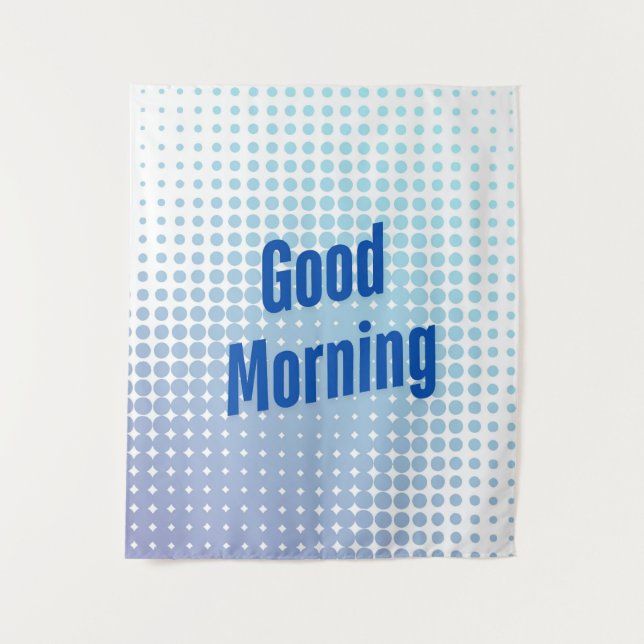 Tapiz Buenos días con puntos azules (Anverso)