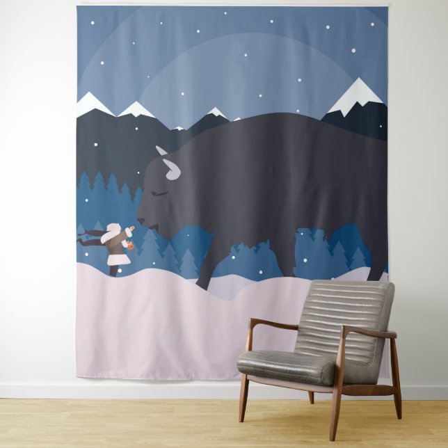 Tapiz Buffalo quiere un pretzel (In situ)