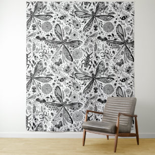 Tapiz Bugs de garabatos en azul oscuro