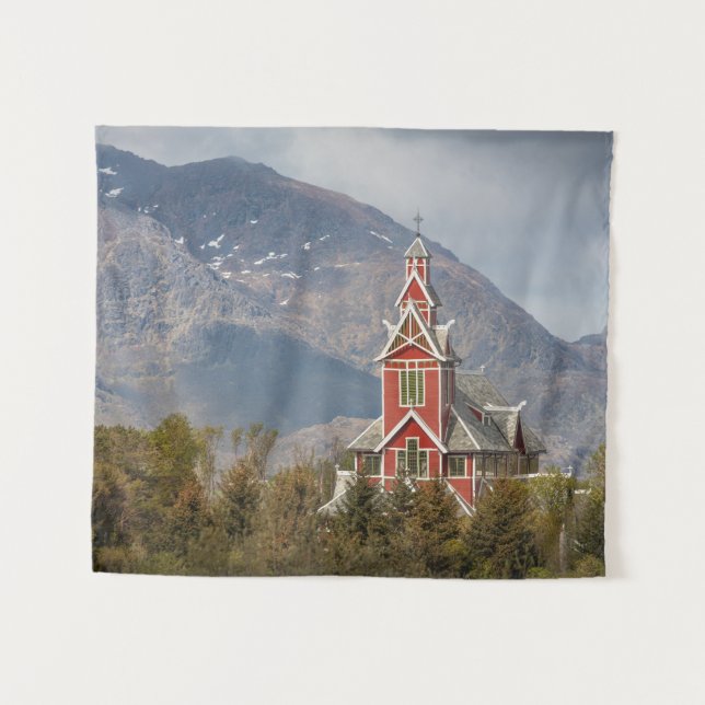 Tapiz Buksnes kirke Lofoten (Anverso (horizontal))