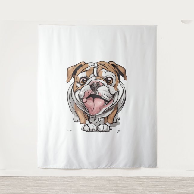 Tapiz Bulldog feliz (Anverso)