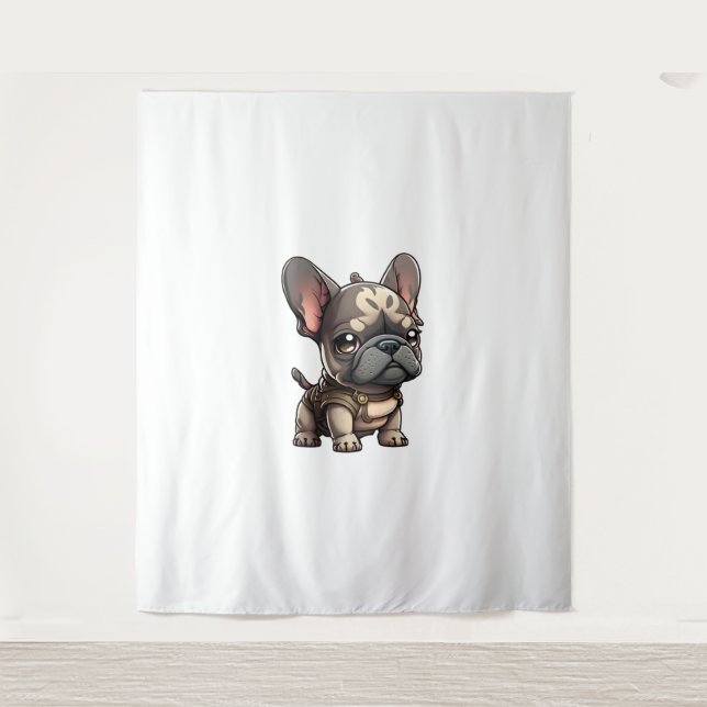 Tapiz Bulldog francés Chibi (Anverso)