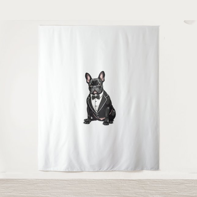 Tapiz Bulldog francés en Tuxedo (Anverso)