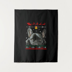 Tapiz Bulldog francés Feliz Navidad con francés