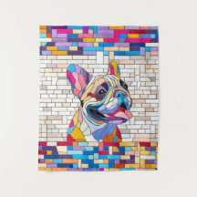 Bulldog francés - Frenchie - mosaico colorido