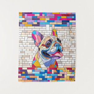 Tapiz Bulldog francés - Frenchie - mosaico colorido