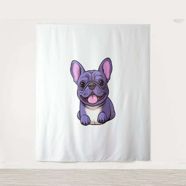 Tapiz Bulldog francés Lilac (Anverso)