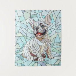 Tapiz Bulldog francés lindo Cachorro - mosaico pastel