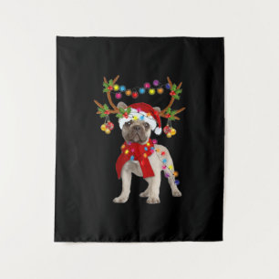 Tapiz Bulldog francés: magnífico árbol de navidad de ren