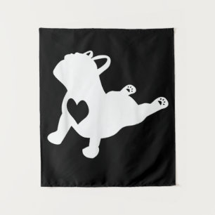 Tapiz Bulldog francés Yoga Love Heart Frenchie