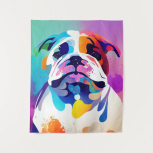Tapiz Bulldog Inglés Perro Naturaleza salvaje Pintura an