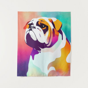 Tapiz Bulldog Inglés Perro Naturaleza salvaje Pintura an
