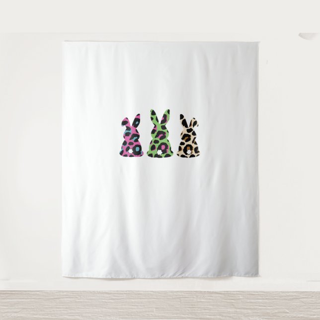 Tapiz Bunny Easter Leopard Plaid Buffalo Rabbit Easter D (Anverso)