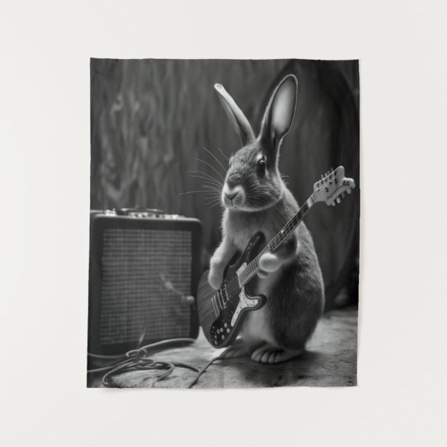Tapiz Bunny tocando una guitarra (Anverso)