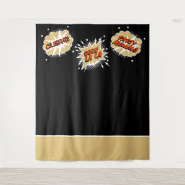 Tapiz Burbujas de Dibujos Animados Frases Fondo de Foto 