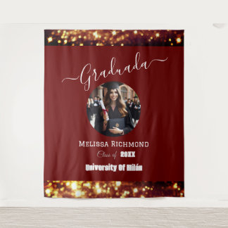 Tapiz Burgandy Photo Elegant Español Graduado de Lujo