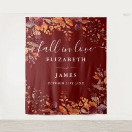 Tapiz Burgundy Rustic Fall Floral Photo Booth Backdrop