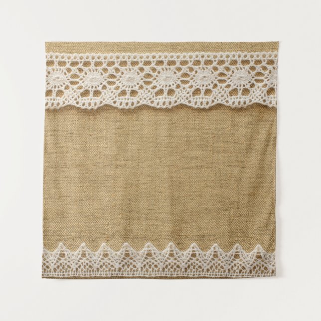 Tapiz Burlap con encaje (Anverso)