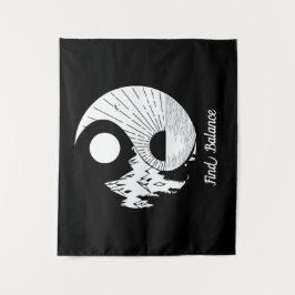 Tapiz Buscar equilibrio Zen Yin Yang blanco negro