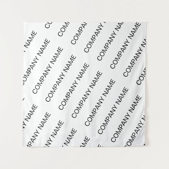 Tapiz Business Name Repeating Pattern Black White Brand (Anverso)