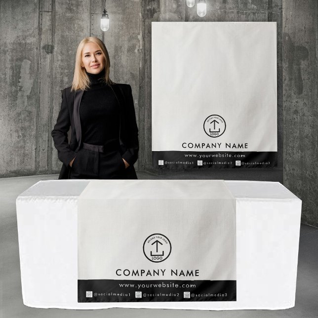 Tapiz Business Table Runner Banner Linen Logo Social  (Business Table Runner Banner Linen Logo Social Tapestry)