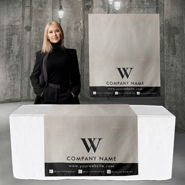 Tapiz Business Table Runner Banner Linen Social Media (Business Table Runner Banner Linen Social Media Tapestry)