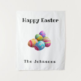 Tapiz Búsqueda de Huevos Moderna y Colorida Feliz Pascua