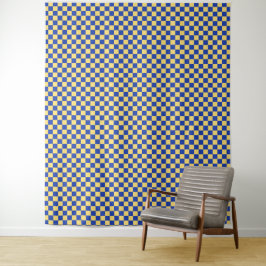 Tapiz Butter yellow and blue checkered board pattern