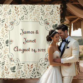 Tapiz Buttercream Leaves Boda fondo