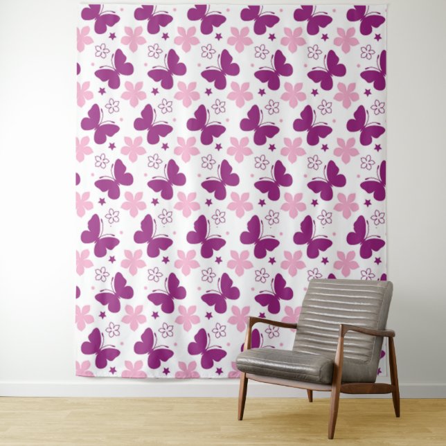 Tapiz Butterflies Tapestry (In situ)