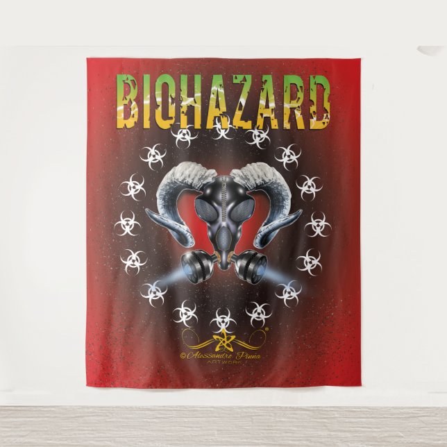 TAPIZ ¡BW! ¡ADVERTENCIA DE BIOPELIGRO! CALAVERA (Anverso)