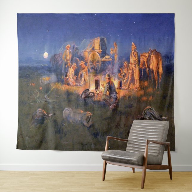 Tapiz C M Russell Laugh mata a Lonesome Western (In situ (horizontal))